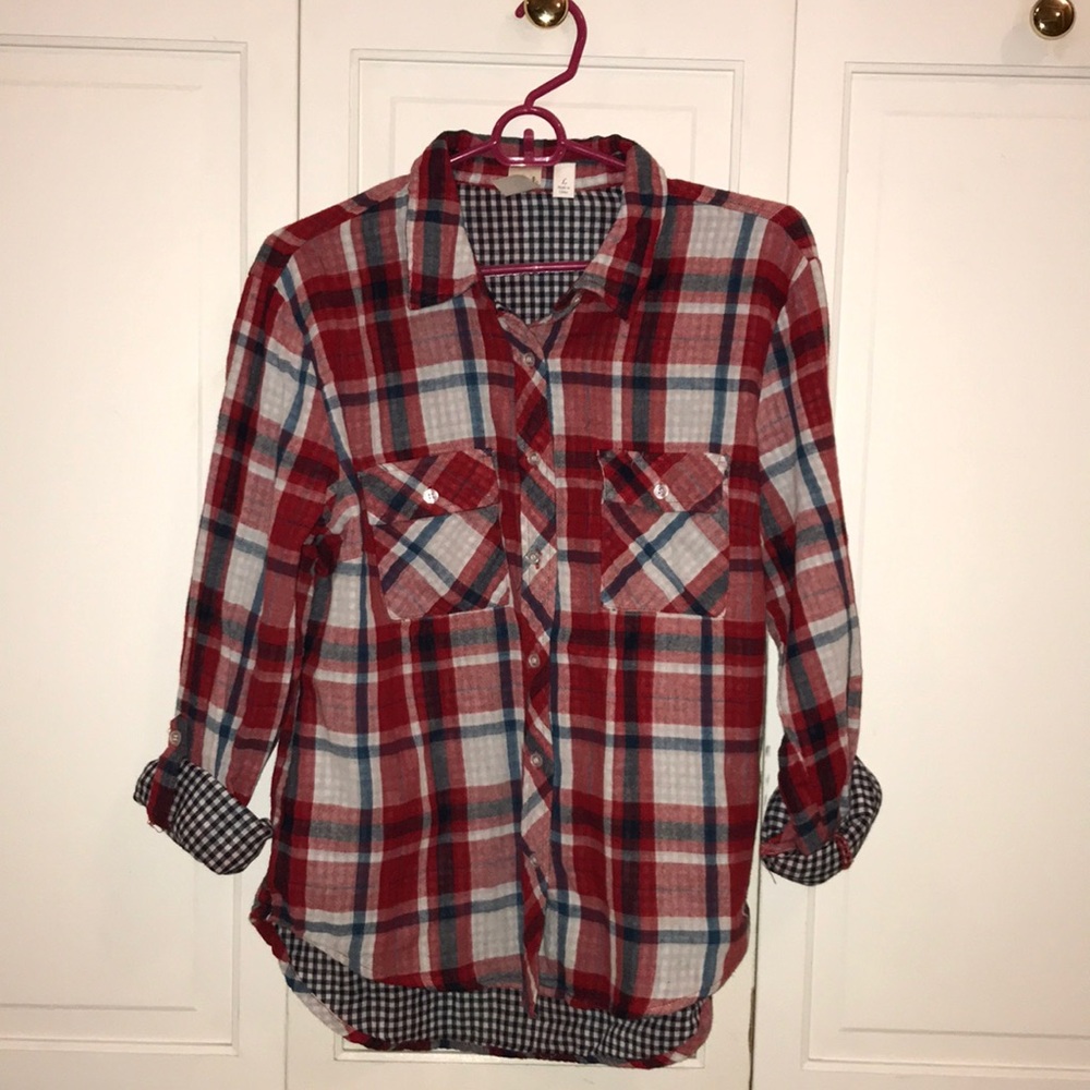Francesca’s Red Plaid Flannel